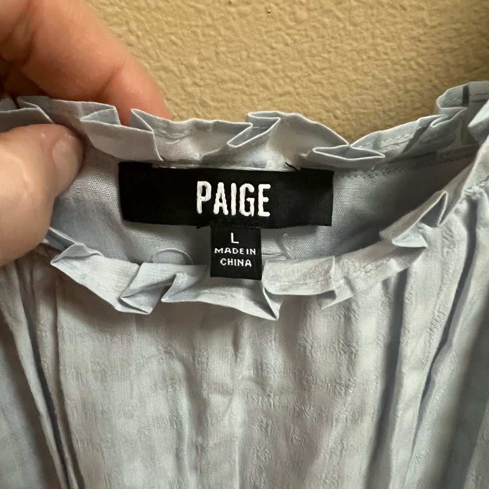 PAIGE Blue Tiered dress- size L - Picture 7 of 11